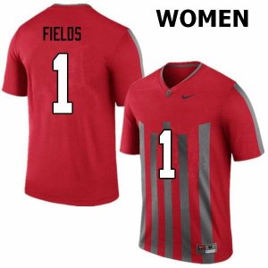 NCAA Ohio State Buckeyes Women's #1 Justin Fields Throwback Nike Football College Jersey VNH1145JV
